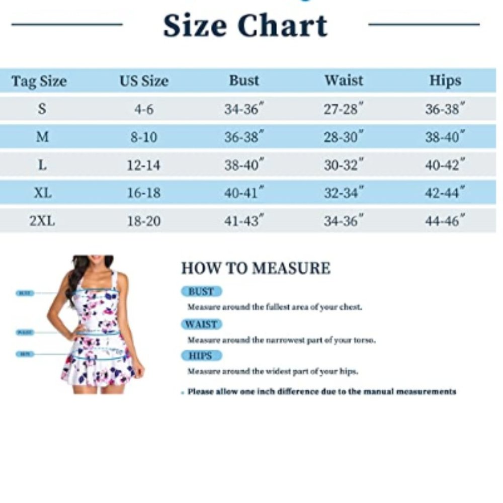 Blue Tummy Control Swimdress Bathing Suit - Picture 4 of 6